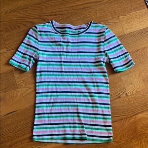 J. Crew Multicolor Striped perfect Tee and navy blue perfect tee. Sz small
